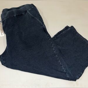 Chico's Zenergy Wide Leg Crop pants Zen Dark Indigo Wash size 3 NWT